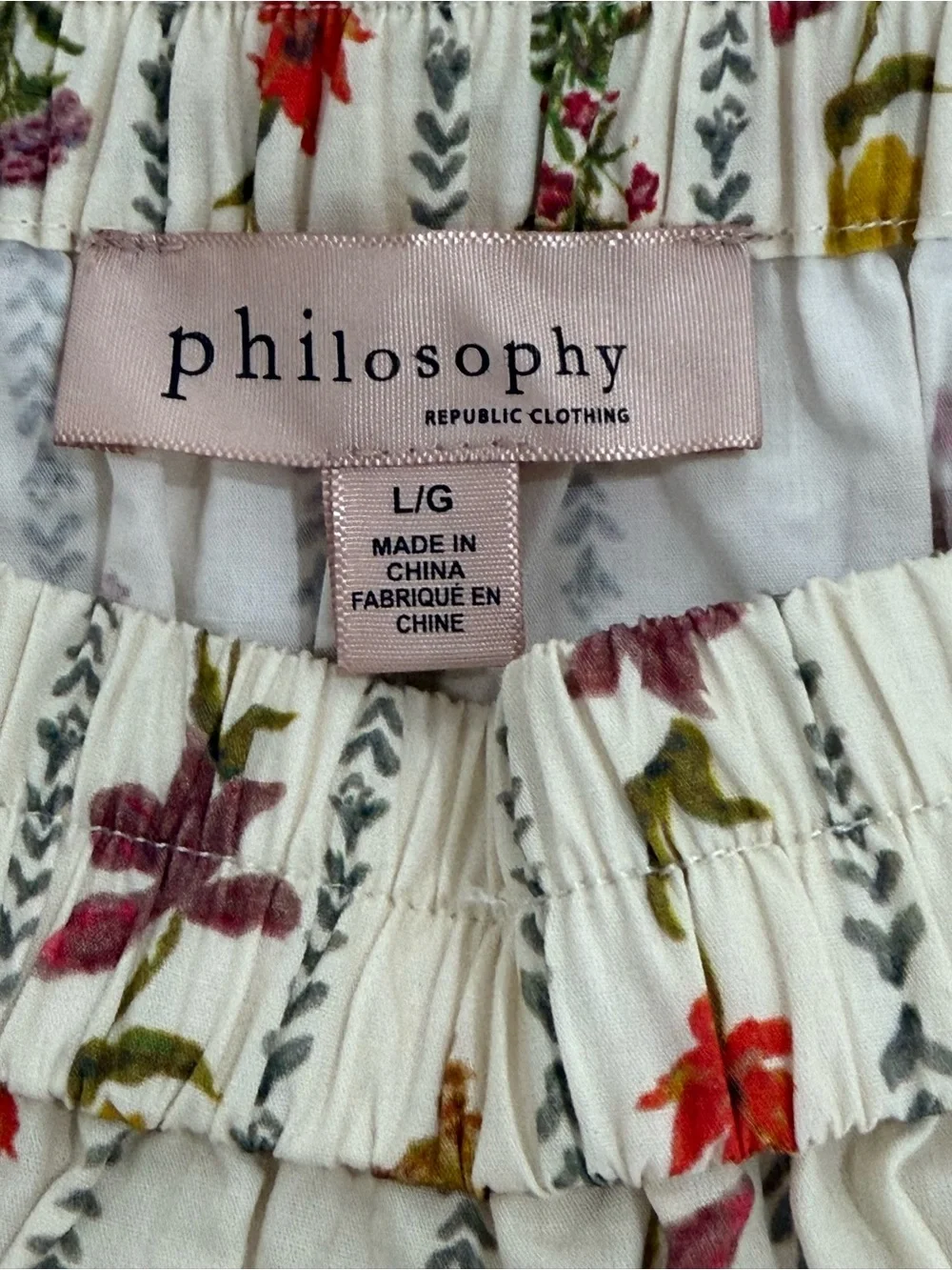 NWT Philosophy Republic Floral Cotton Top Maxi Skirt 2 Piece Set Large